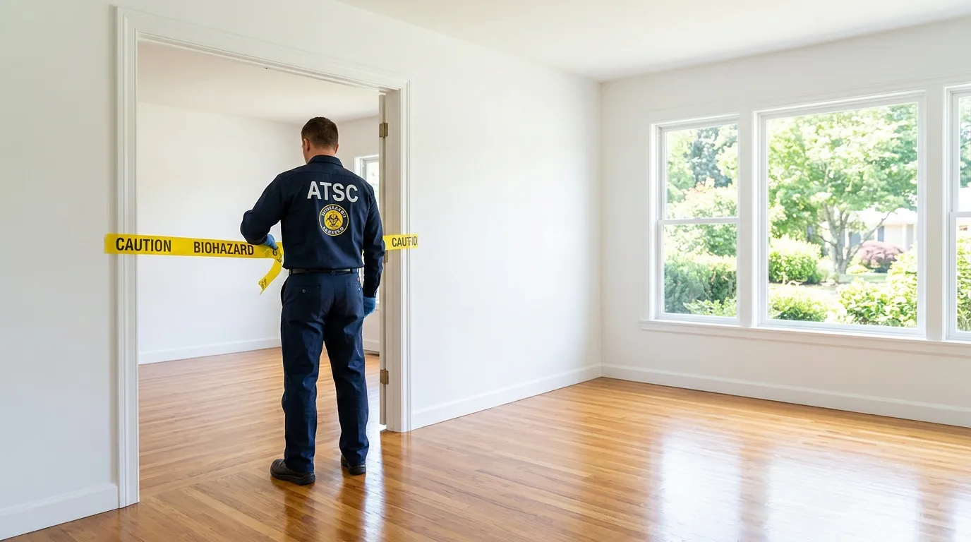 Certified biohazard cleanup crew performing Decomposition Cleanup in Eliot